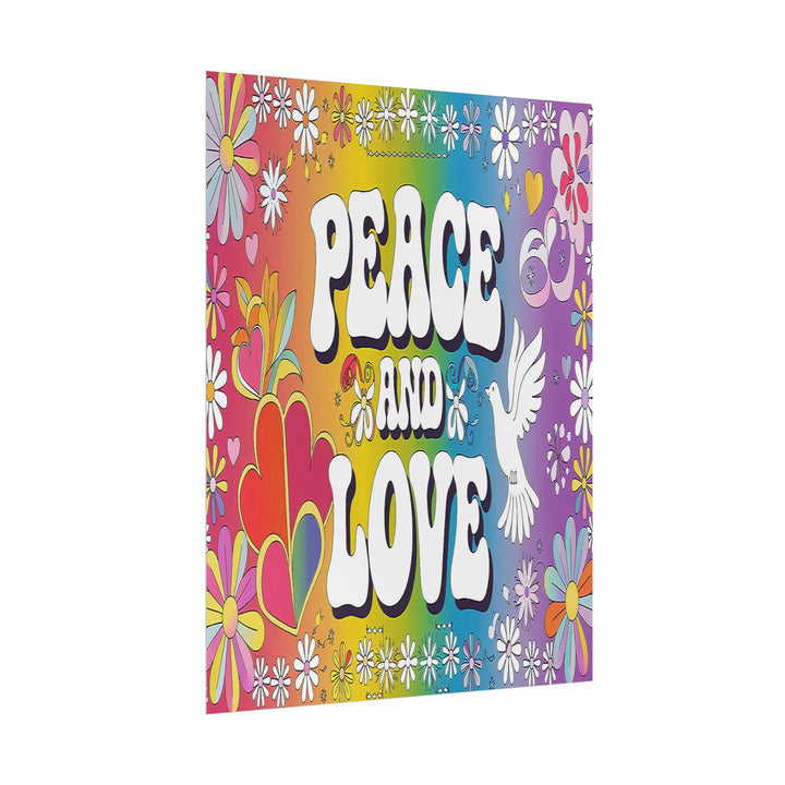 Peace and Love Rolled Posters - Colorful Floral Wall Art for Peaceful Decor