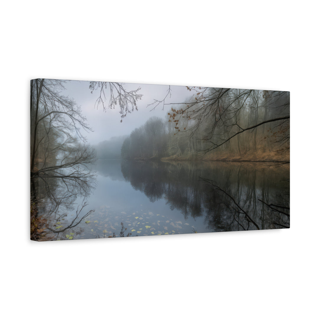 Foggy River Landscape Canvas Print – Nature Wall Art