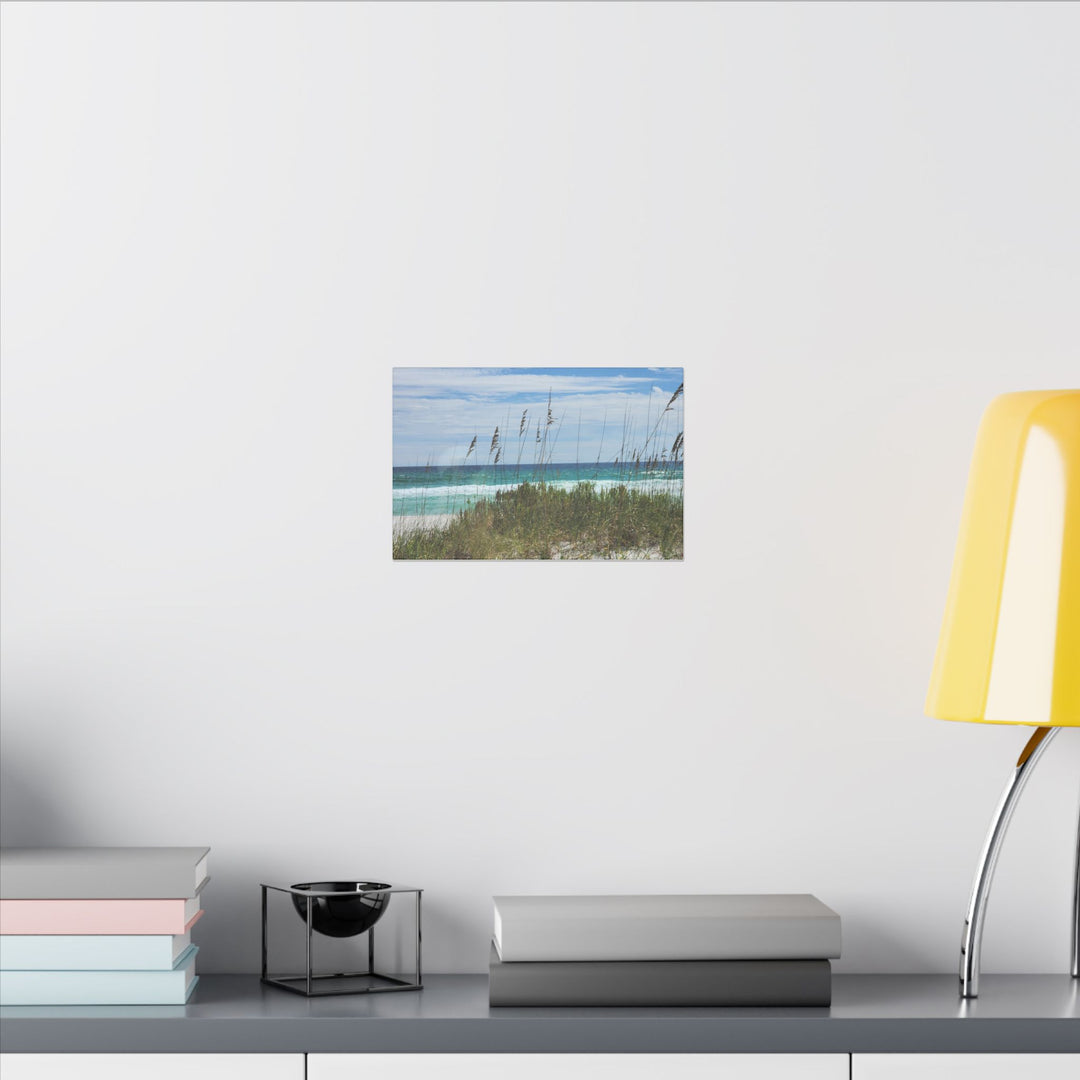 Coastal Dune Beach Canvas Print – Waves and Sea Oats Wall Art