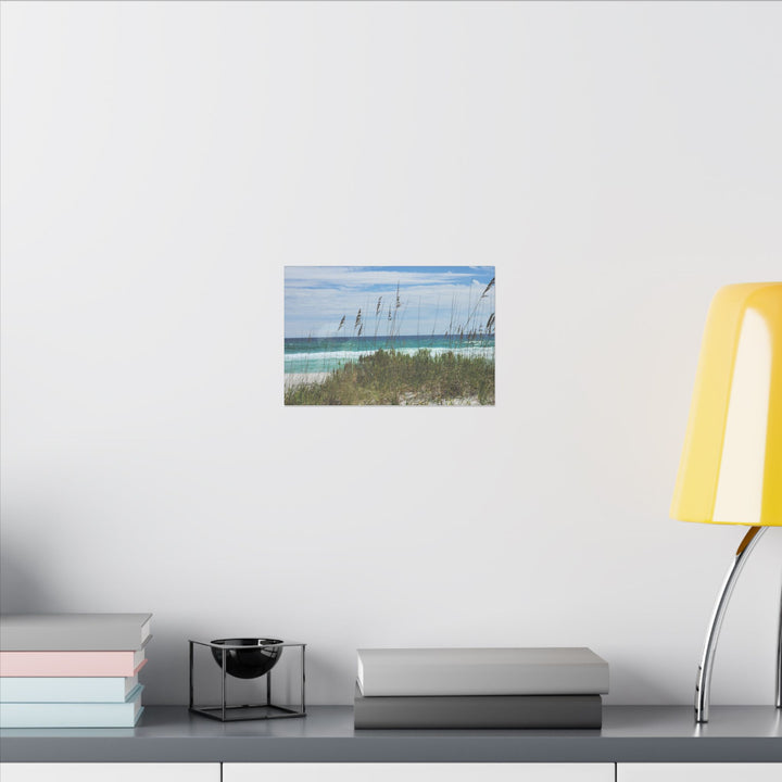 Coastal Dune Beach Canvas Print – Waves and Sea Oats Wall Art