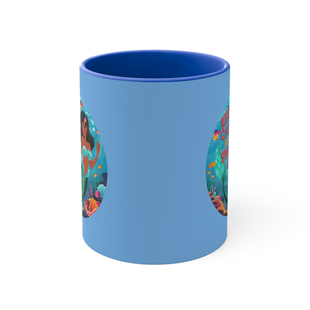 11oz Accent Mug - Keep Calm Swim On