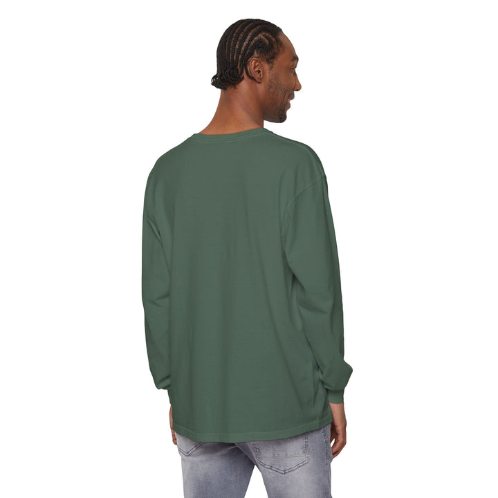 Unisex Garment-dyed Long Sleeve T-Shirt - Eating Christmas Cookies For Two