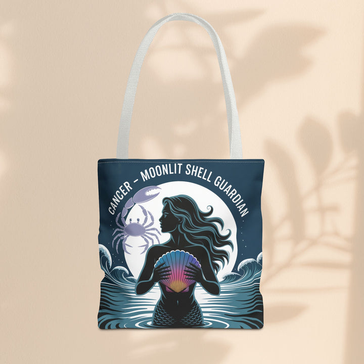 Zodiac Cancer Tote, Astrology-Inspired Tote Bag, Zodiac Gift, Cancer Moonlit Shell Guardian, Eco-Friendly Bag, Gift for Her