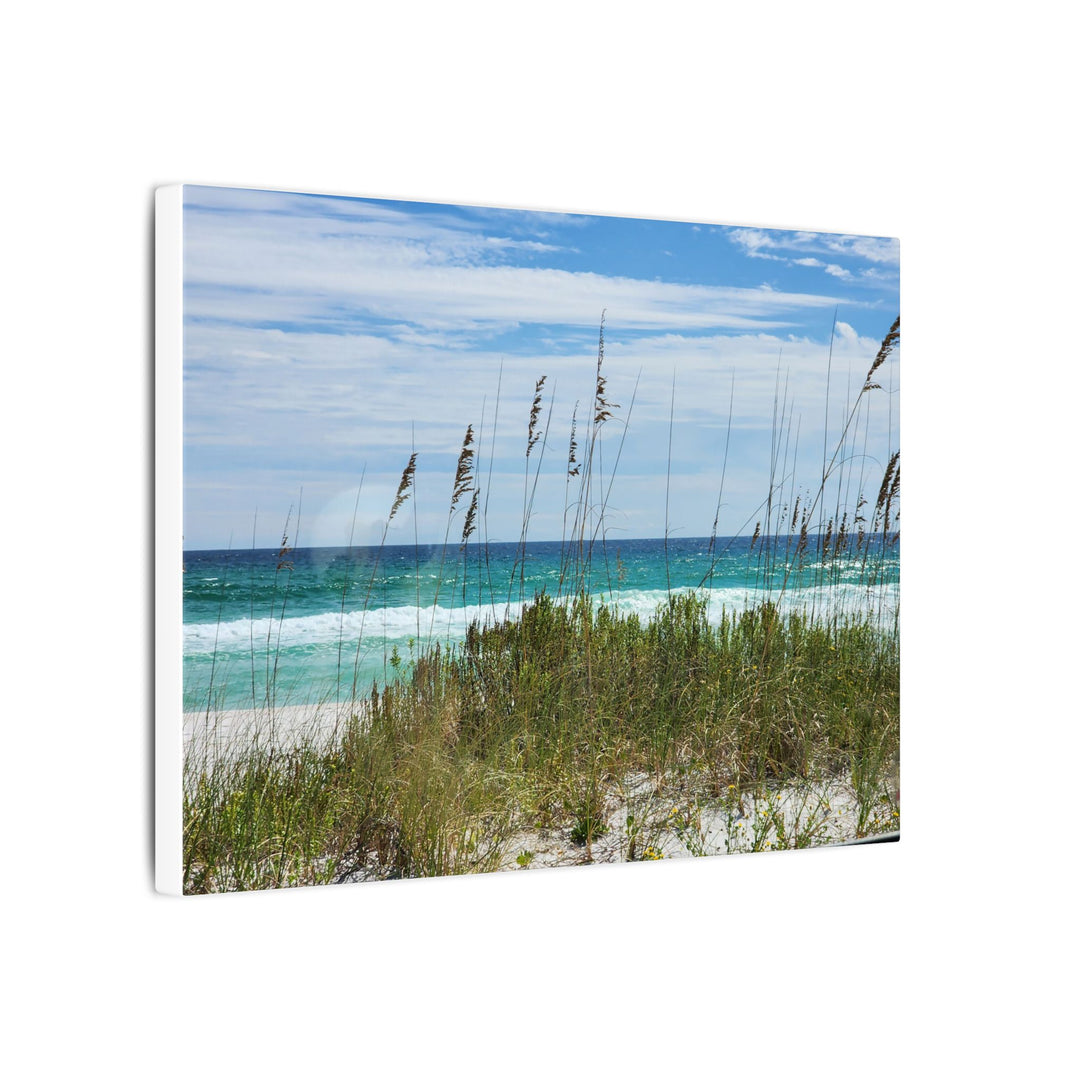Coastal Dune Beach Canvas Print – Waves and Sea Oats Wall Art