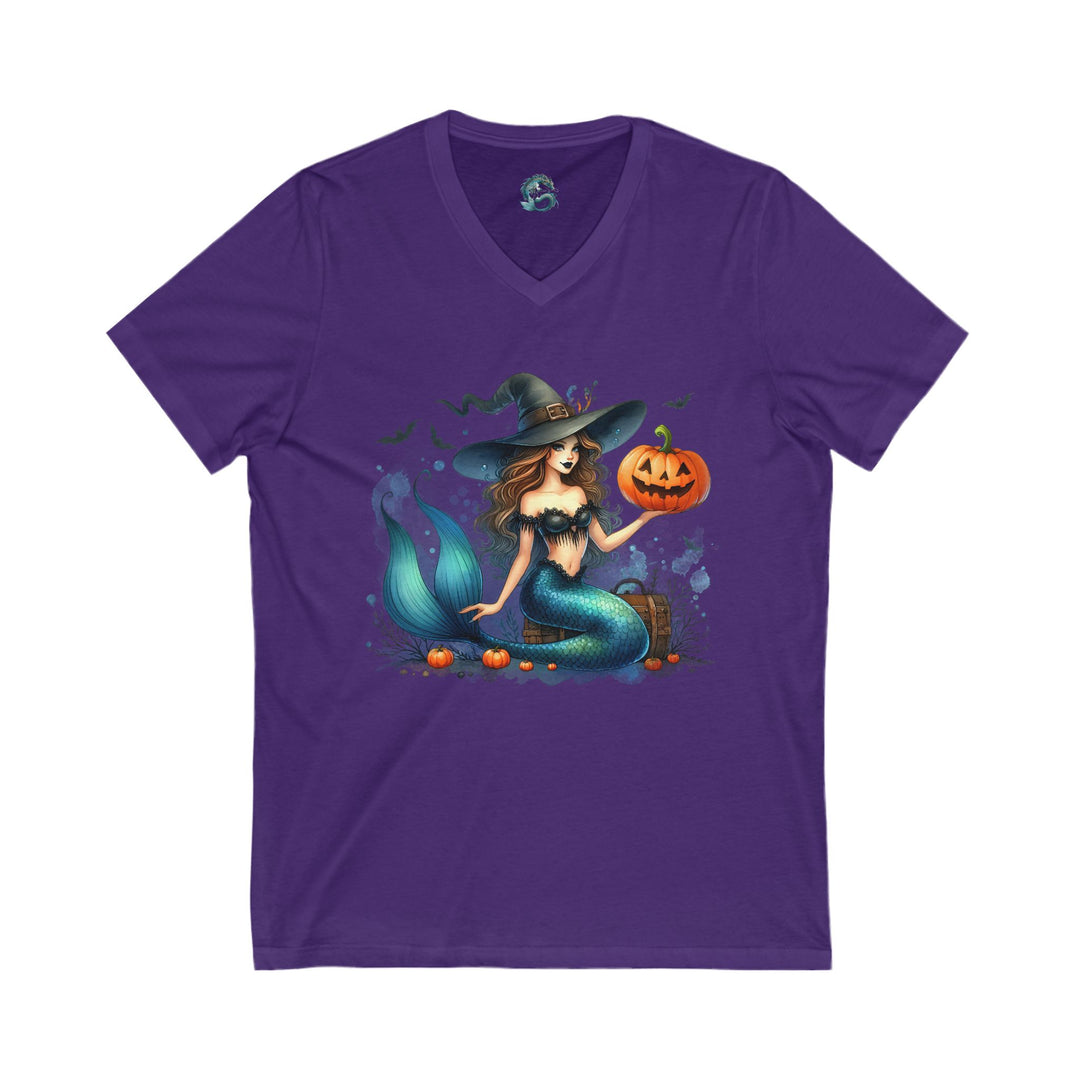 Halloween Mermaid V-Neck Tee, Mermaid T-Shirt