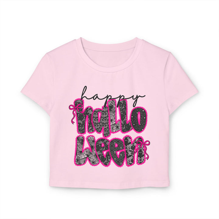 Halloween Women's Baby Tee, Cute Halloween Crop
