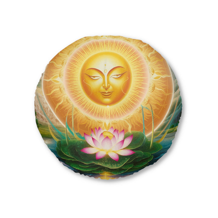 Lotus Sun - Tufted Floor Pillow, Round