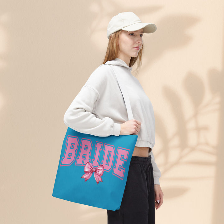Bride Tote Bag with Bow | Bridal Shower Gift, Wedding Essentials, Bachelorette Party Accessory, Gift for Bridesmaids