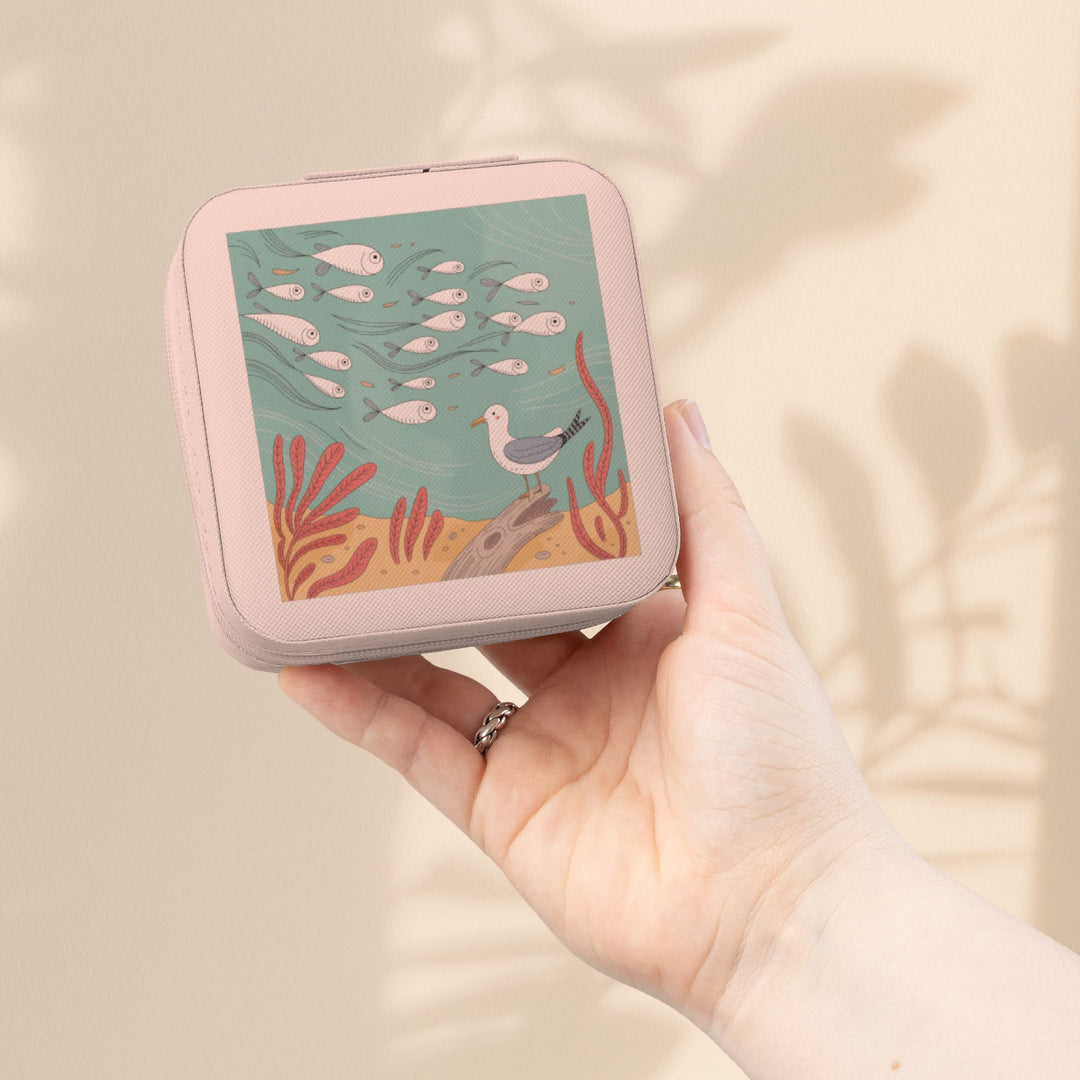 Seaside Mini Jewelry Travel Case — Compact Ring, Earring & Necklace Organizer