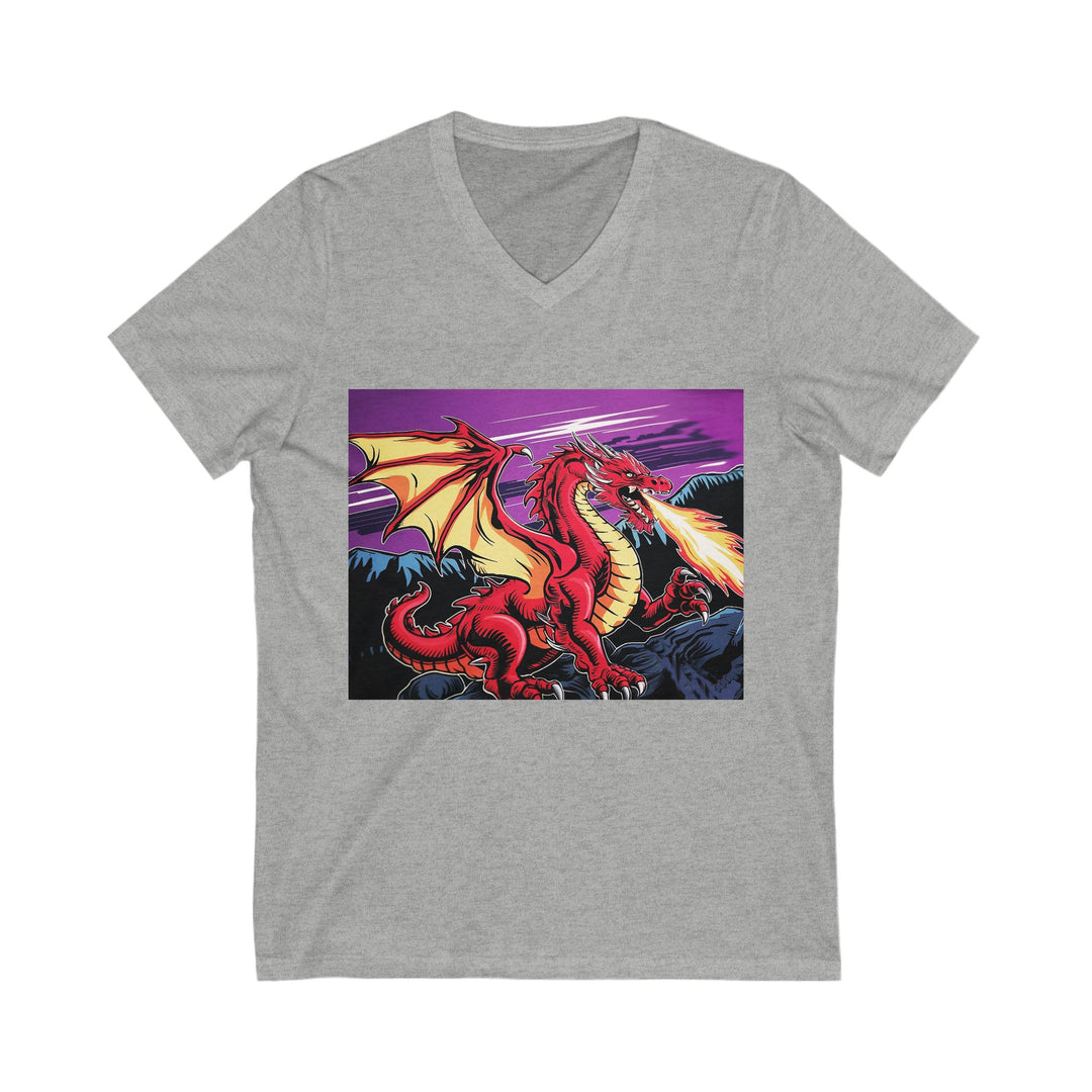 Unisex Jersey Short Sleeve V-Neck Tee - Conquering Dragon