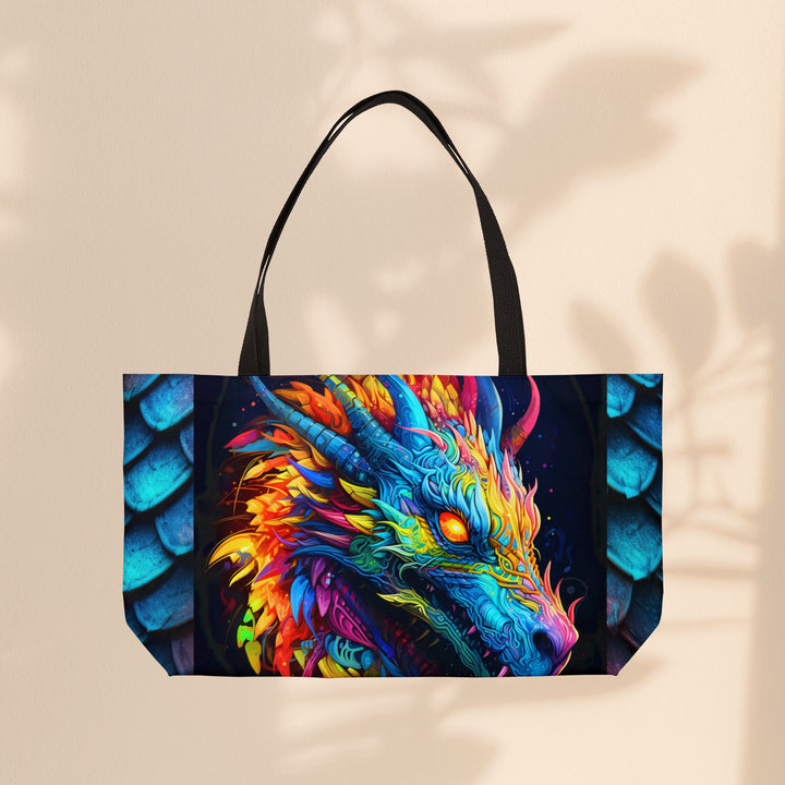 Neon Dragon Weekender Tote Bag