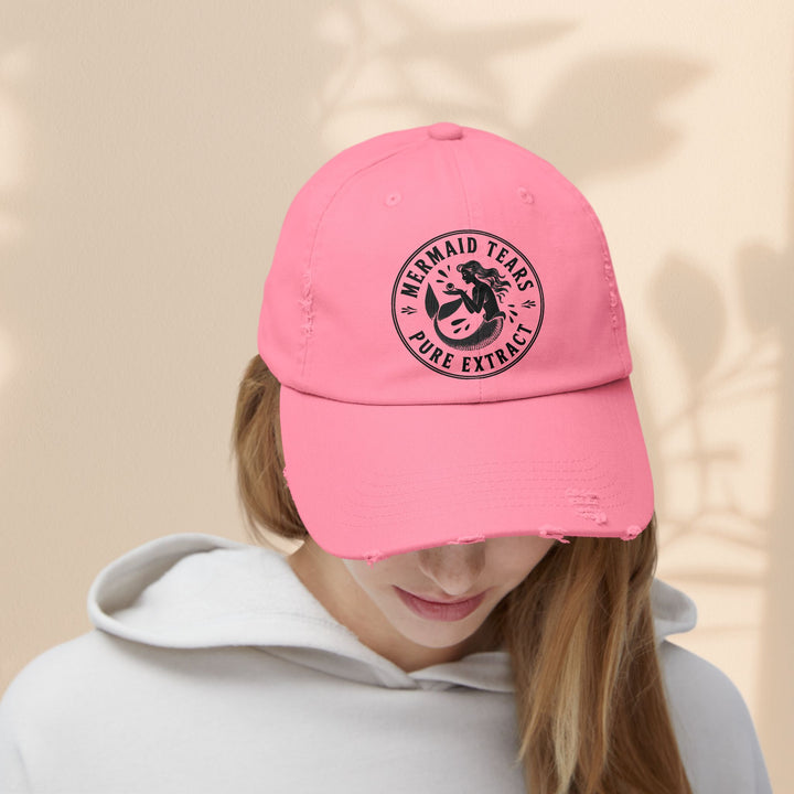 Mermaid Tears Distressed Cap – Trendy Casual Hat & Summer Beach Accessory