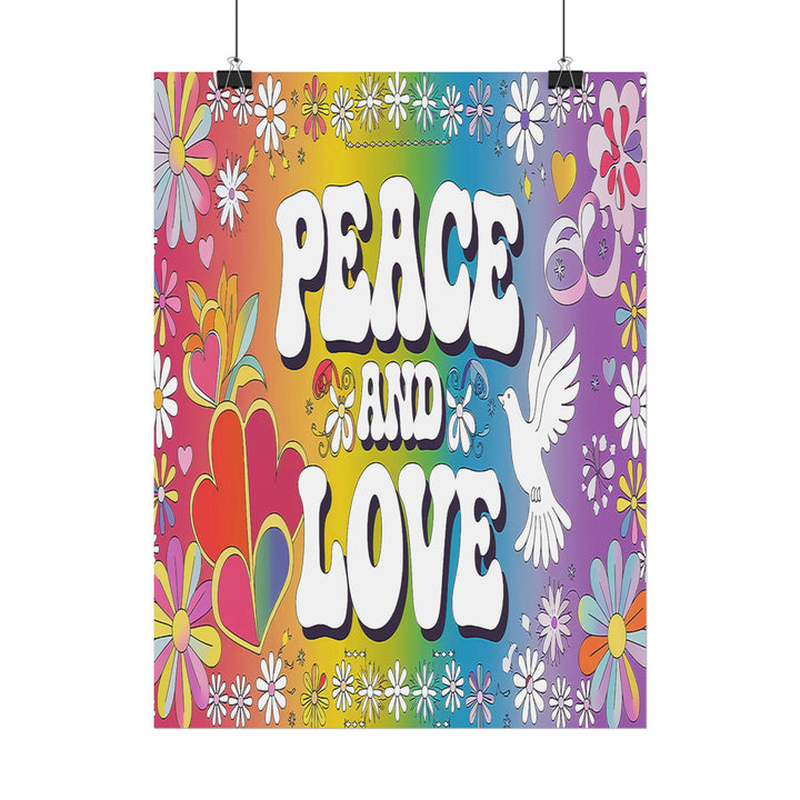Peace and Love Rolled Posters - Colorful Floral Wall Art for Peaceful Decor