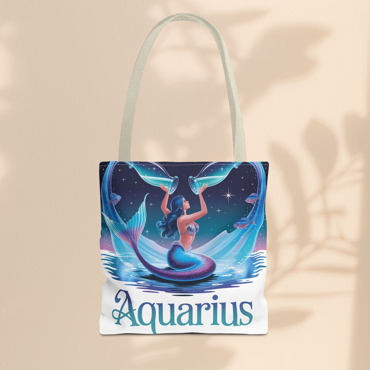 Aquarius Mermaid Tote Bag, Zodiac Gift, Astrology Tote, Women’s Bag, Beach Accessory, Stylish Carryall