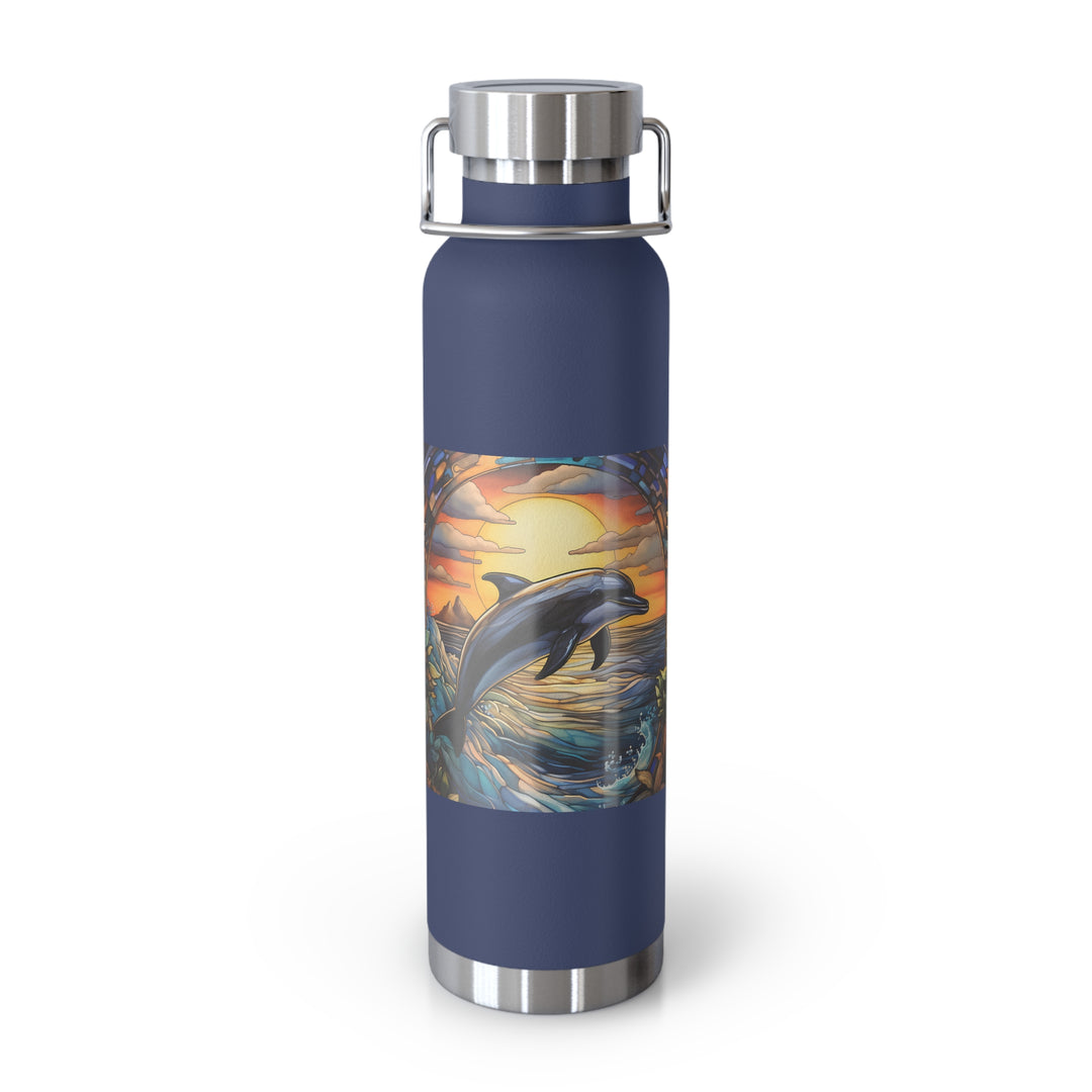 Copper Vacuum Insulated Bottle, 22oz - Dolphin Love