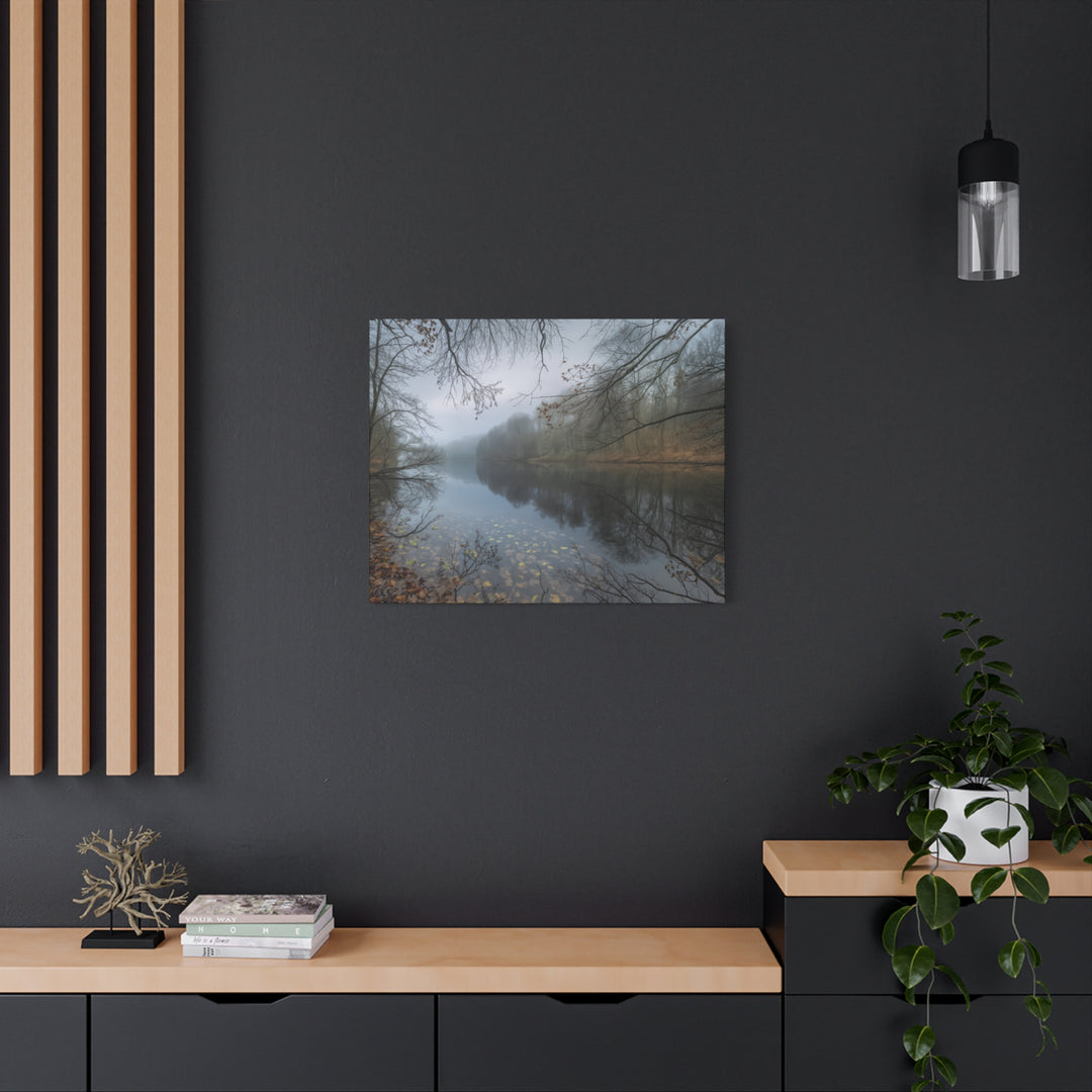 Foggy River Landscape Canvas Print – Nature Wall Art