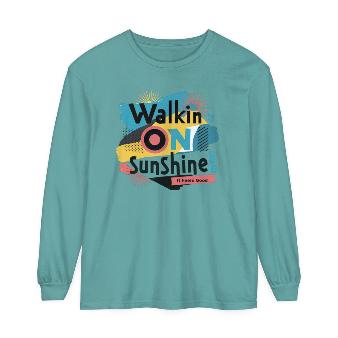 Unisex Garment-dyed Long Sleeve T-Shirt - Walking On Sunshine