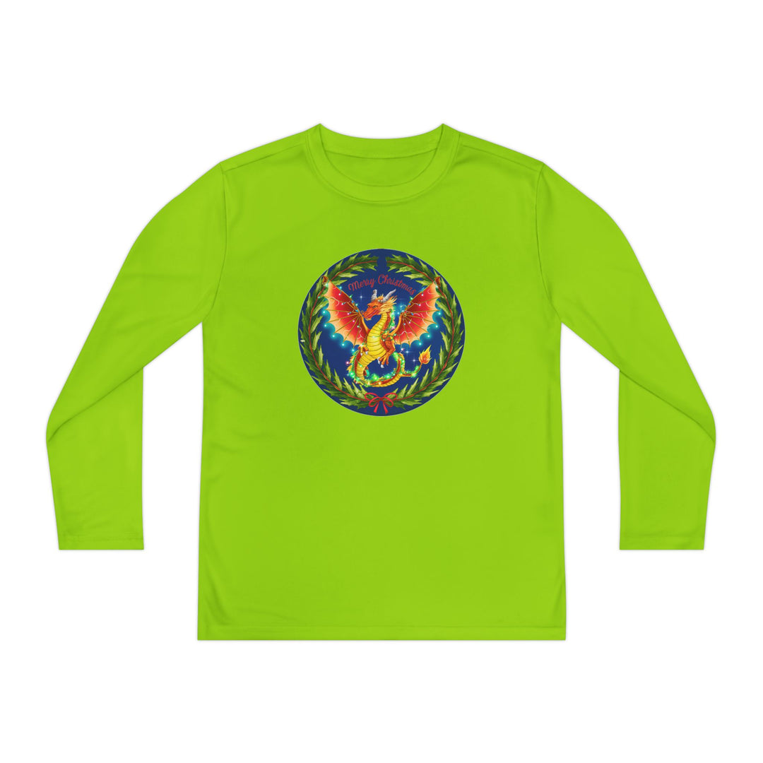 Youth Long Sleeve Competitor Tee - Christmas Dragon