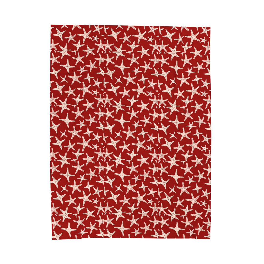 Velveteen Plush Blanket - Red Stars