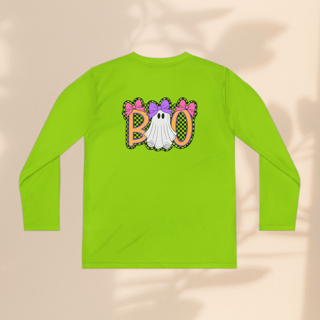 Youth Ghost Boo Tee – Kids Halloween Long Sleeve Shirt for Trick-or-Treating & Fall Parties