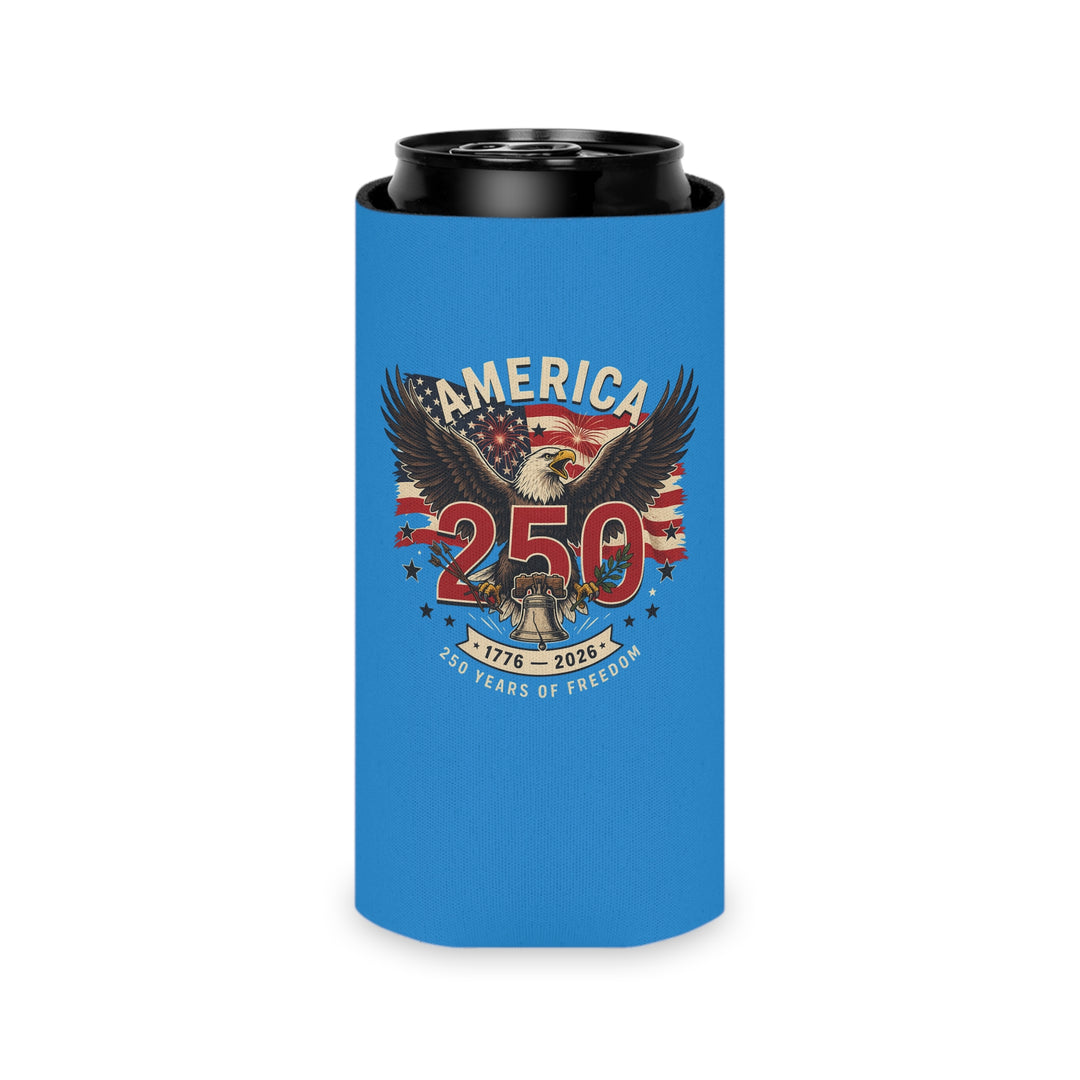 America 250 Can Cooler — Patriotic Eagle 1776–2026 Beer Koozie