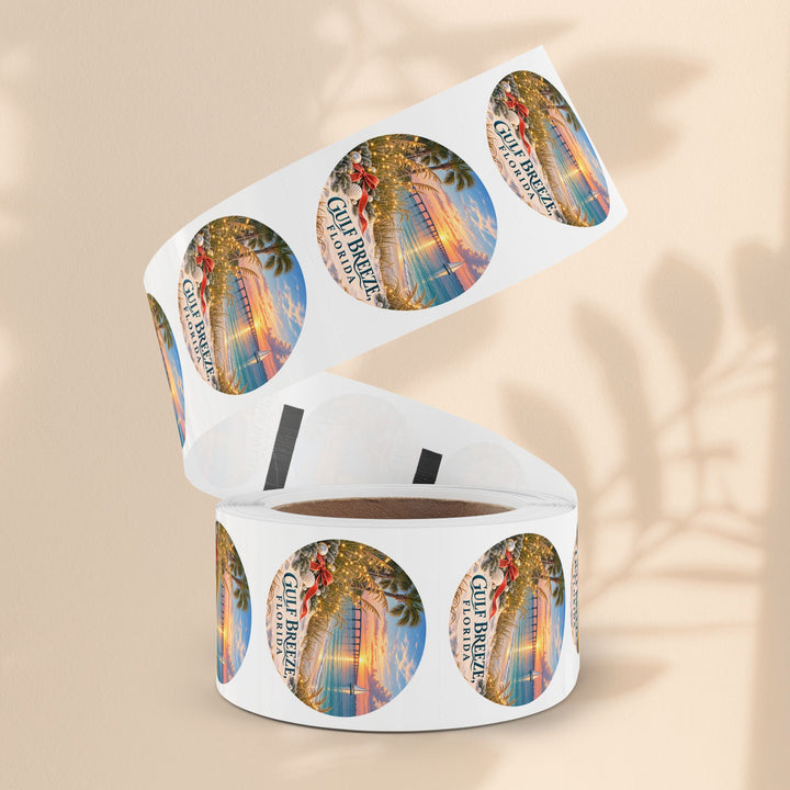 Gulf Breeze Florida Sticker Roll – Scenic Beach Souvenir Labels