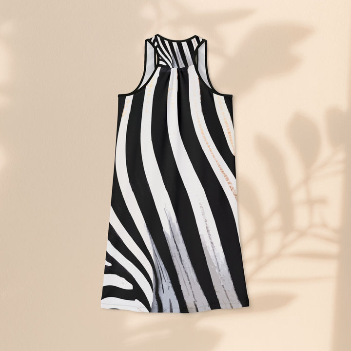 Zebra Stripe Racerback Dress — Black & White Animal Print