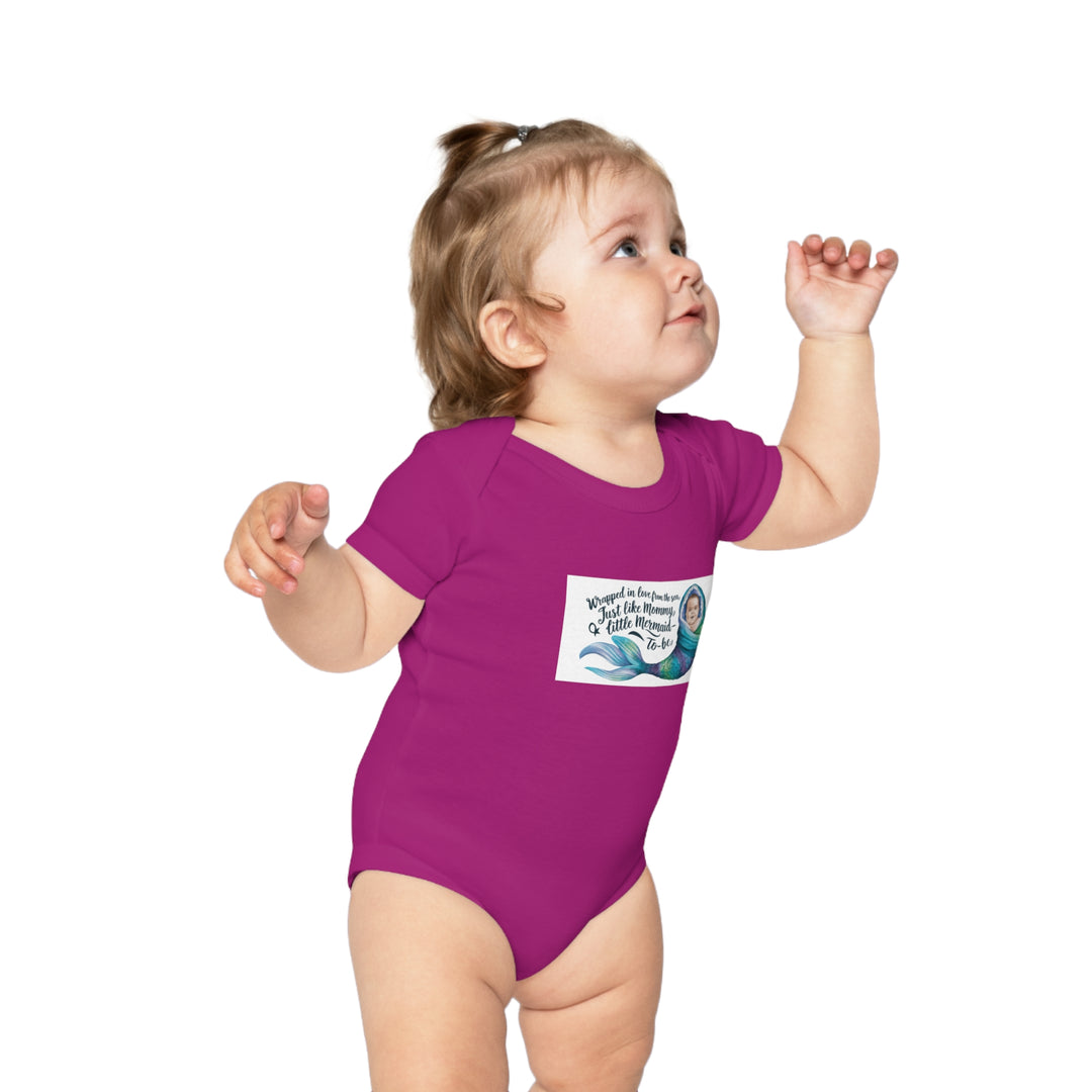 Combed Cotton Baby Bodysuit - Little Mermaid To Be