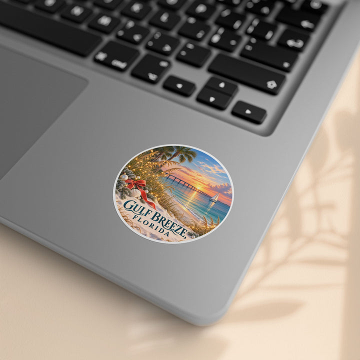 Gulf Breeze Florida Sticker Roll – Scenic Beach Souvenir Labels