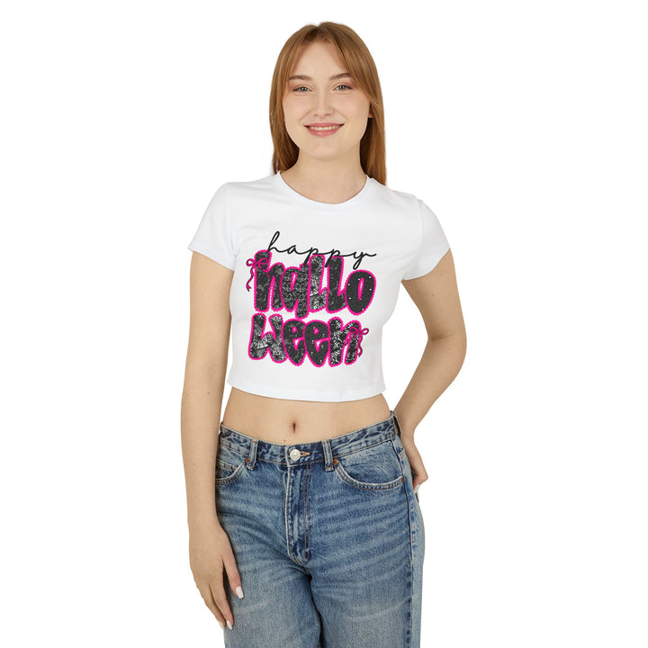 Halloween Women's Baby Tee, Cute Halloween Crop