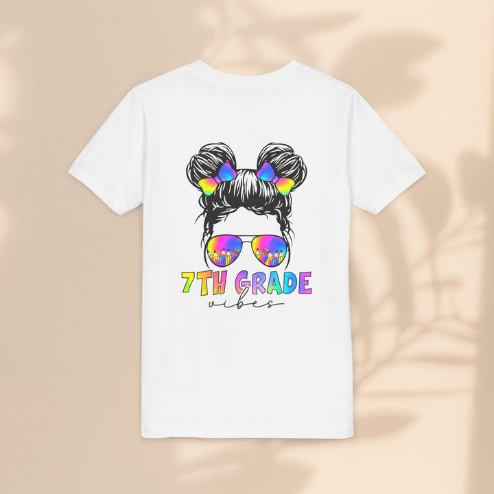 Rainbow 7th Grade Vibes Tee, Fun Youth T-Shirt, Back to School Fashion, Kids Graphic Tee, Teen Birthday Gift, Colorful Kids Wear
