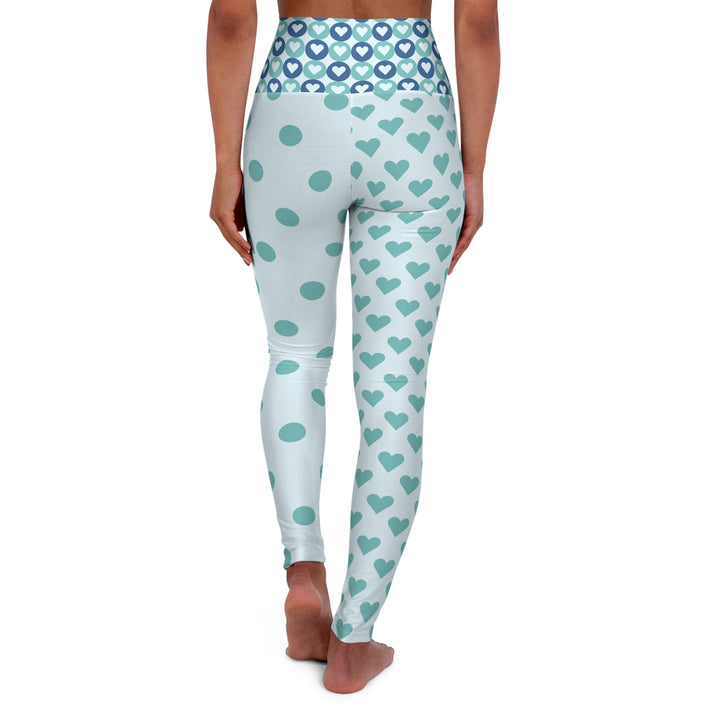 High Waisted Yoga Leggings - I Heart You