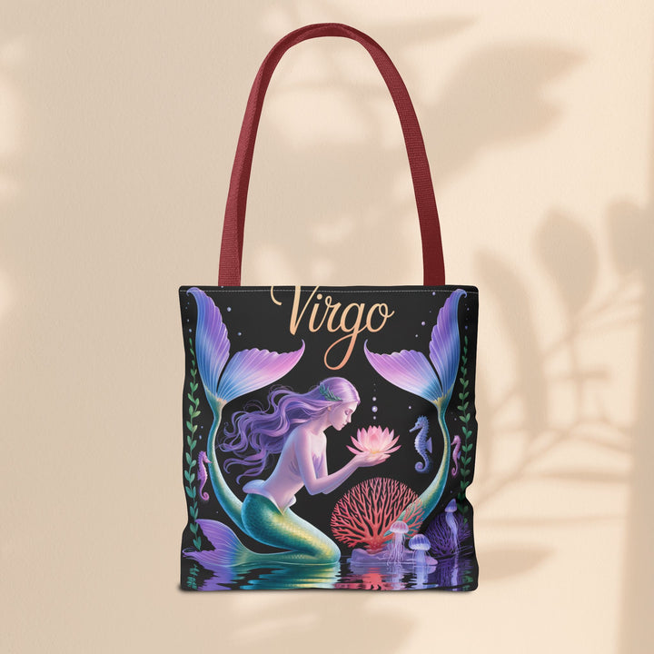 Virgo Mermaid Tote Bag, Virgo Gift, Zodiac Bag, Sea Creature Style, Ocean Lover Accessory, Birthday Present