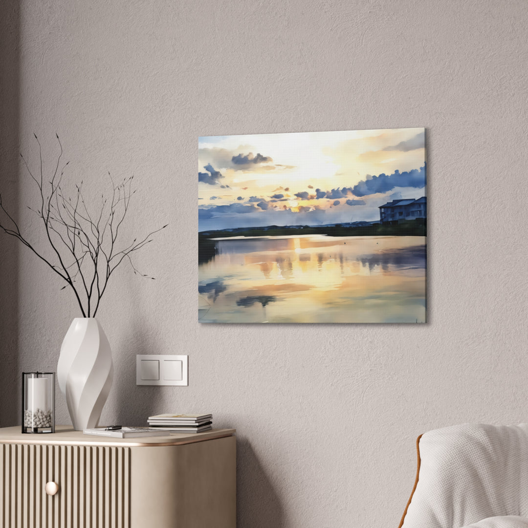 Serene Sunset Landscape Canvas Wall Art