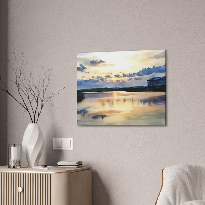 Serene Sunset Landscape Canvas Wall Art
