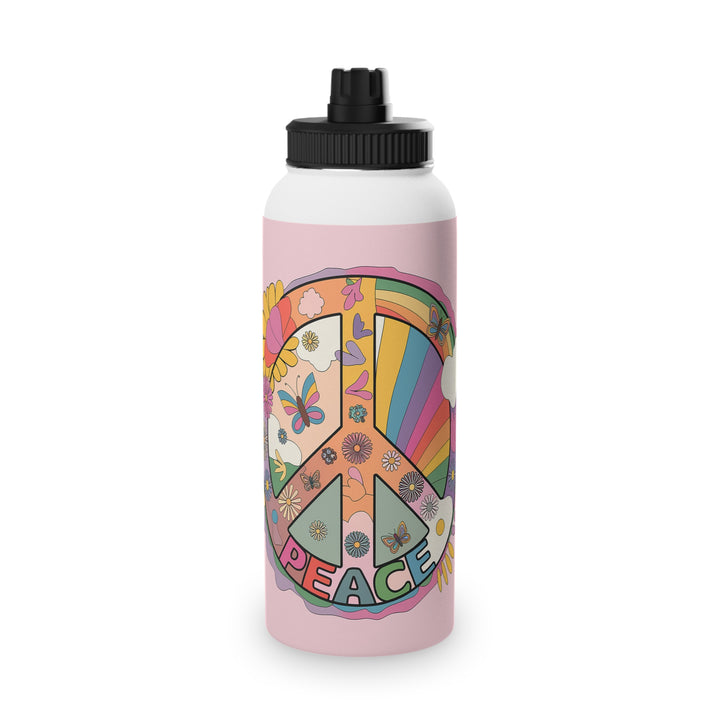 Stainless Steel Water Bottle, Sports Lid - Sign of Peace Coming