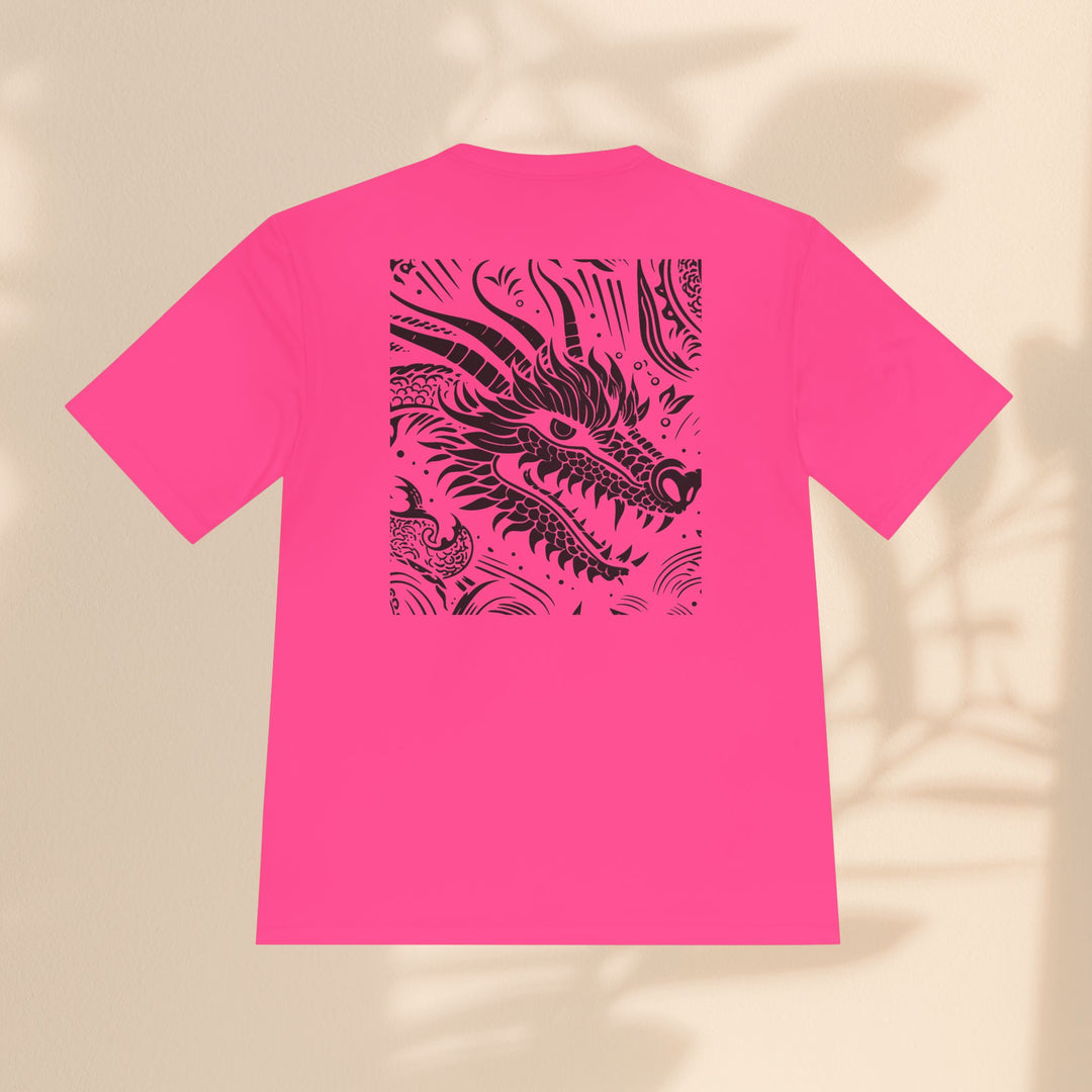 Unisex Moisture Wicking Tee - Dragon Black and White