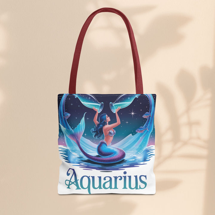 Aquarius Mermaid Tote Bag, Zodiac Gift, Astrology Tote, Women’s Bag, Beach Accessory, Stylish Carryall
