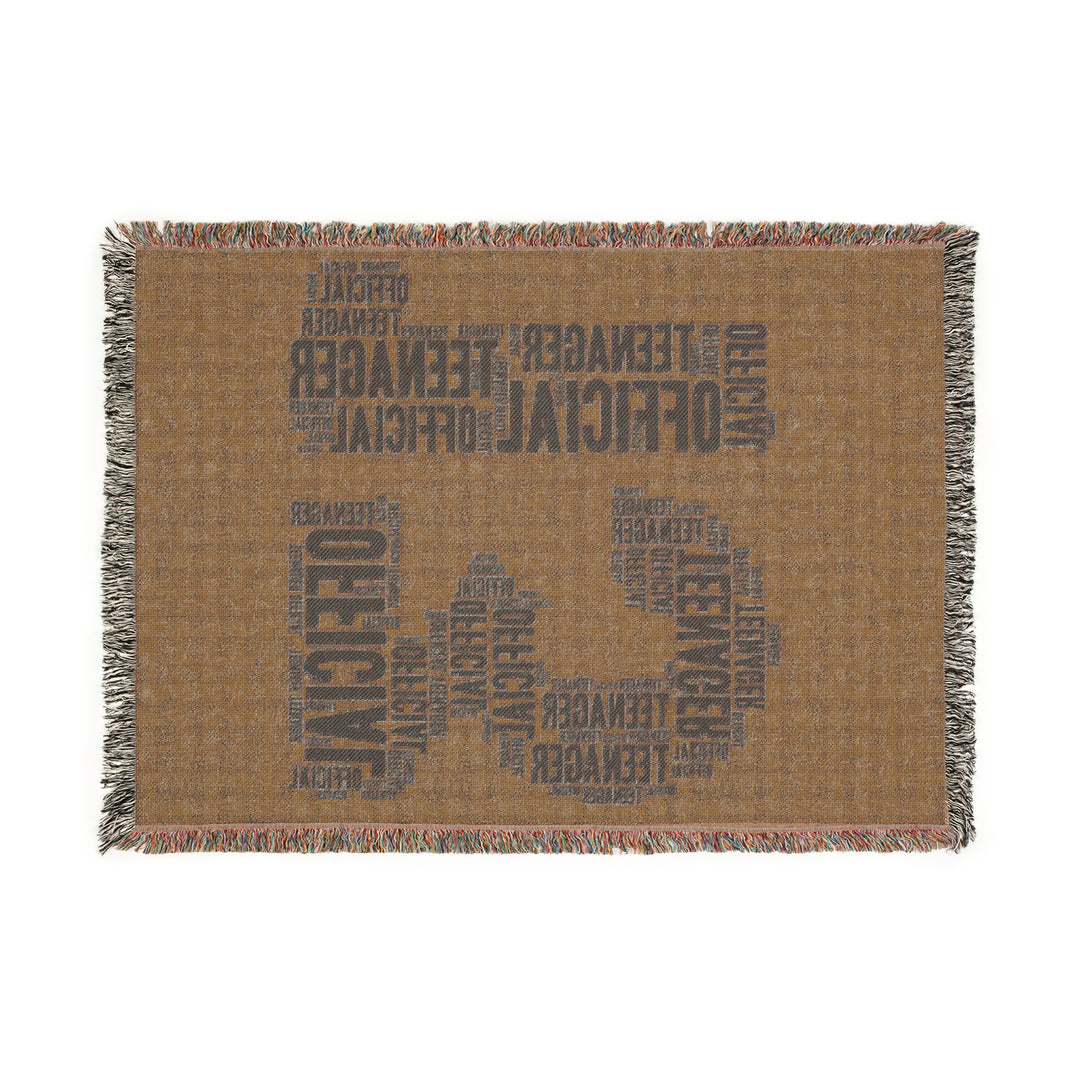 13 Years Old Official Teenager Woven Blanket – Cozy Word Art Throw, Perfect Gift for Teens