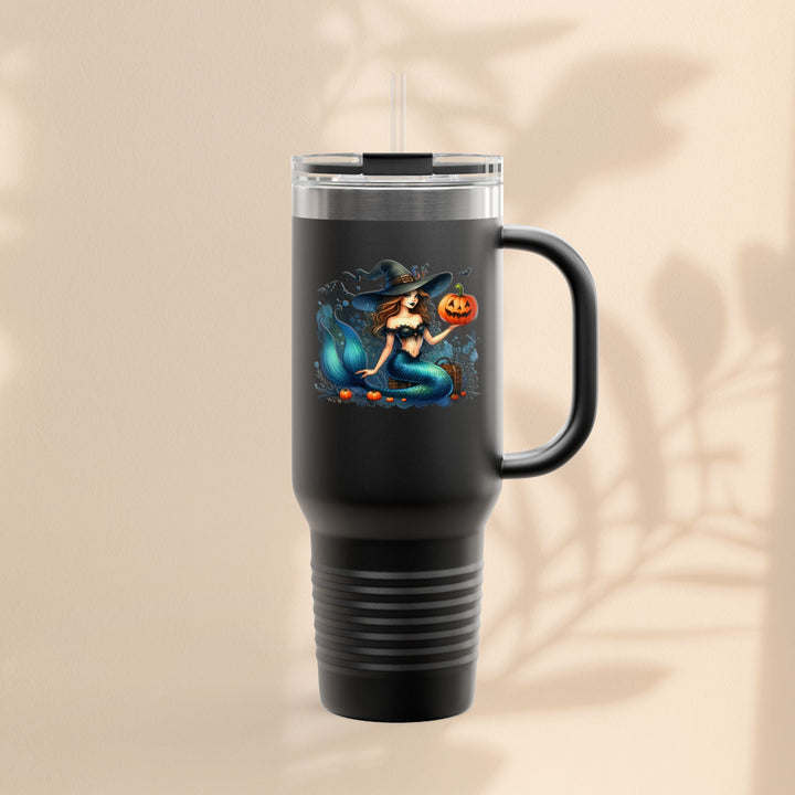 Mermaid & Pumpkin Halloween Travel Mug – 40oz Insulated Tumbler for Gifts & Parties