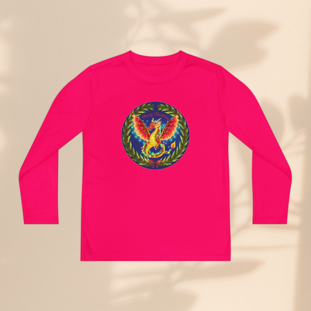 Youth Long Sleeve Competitor Tee - Christmas Dragon