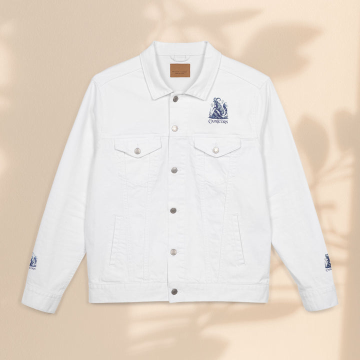 Capricorn Embroidery Denim Jacket – Trendy Unisex Casual Wear & Zodiac Gift