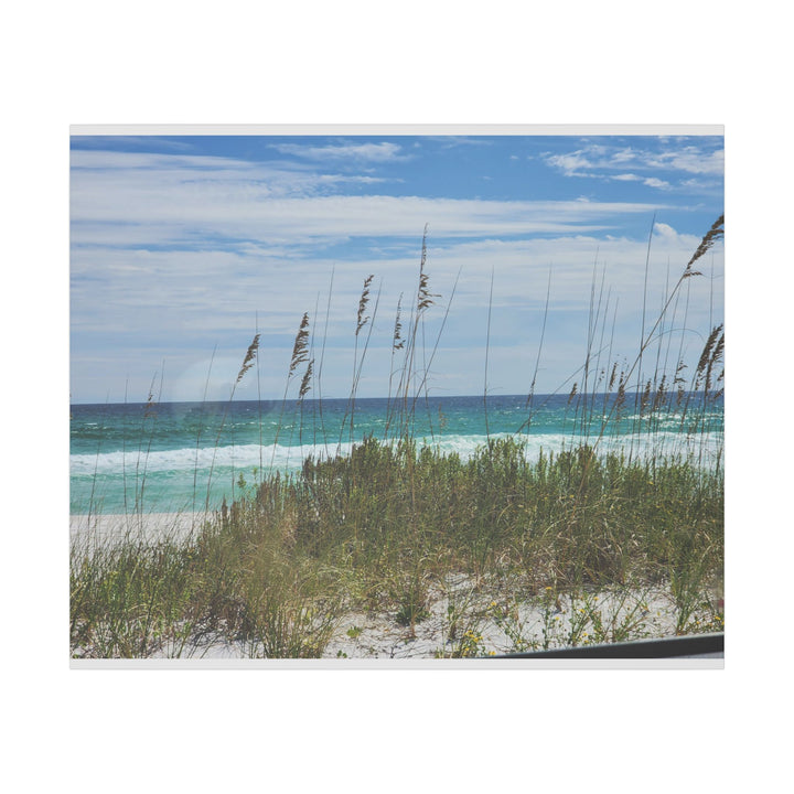 Coastal Dune Beach Canvas Print – Waves and Sea Oats Wall Art