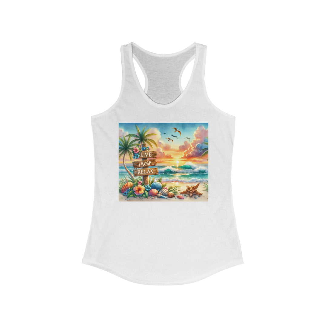 Women's Ideal Racerback Tank - Live, Laugh, Relax