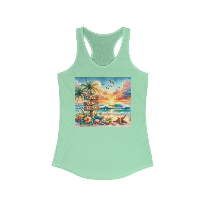 Women's Ideal Racerback Tank - Live, Laugh, Relax