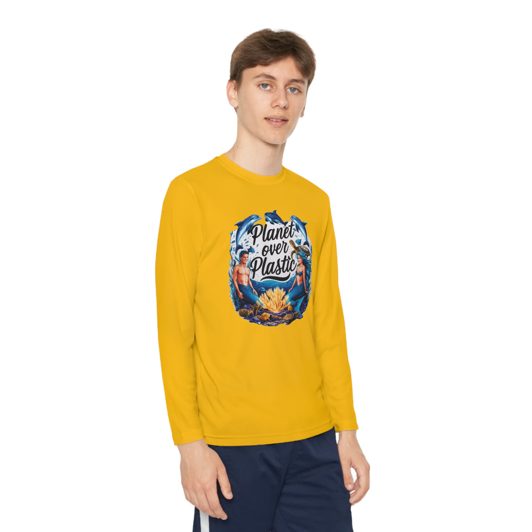 Youth Long Sleeve Competitor Tee - Planet Over Plastic