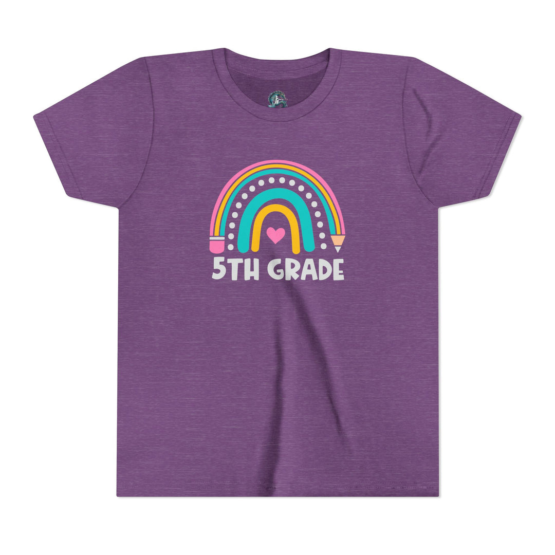 Rainbow 5th Grade Youth Tee, Back to School Shirt, Kids Birthday Gift, Elementary Student Apparel, Classroom Outfit, Fun Kids Wear