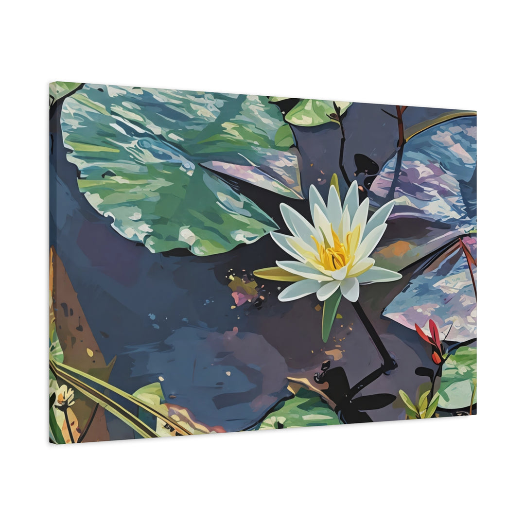 Water Lily Canvas Art Print – Nature Wall Décor