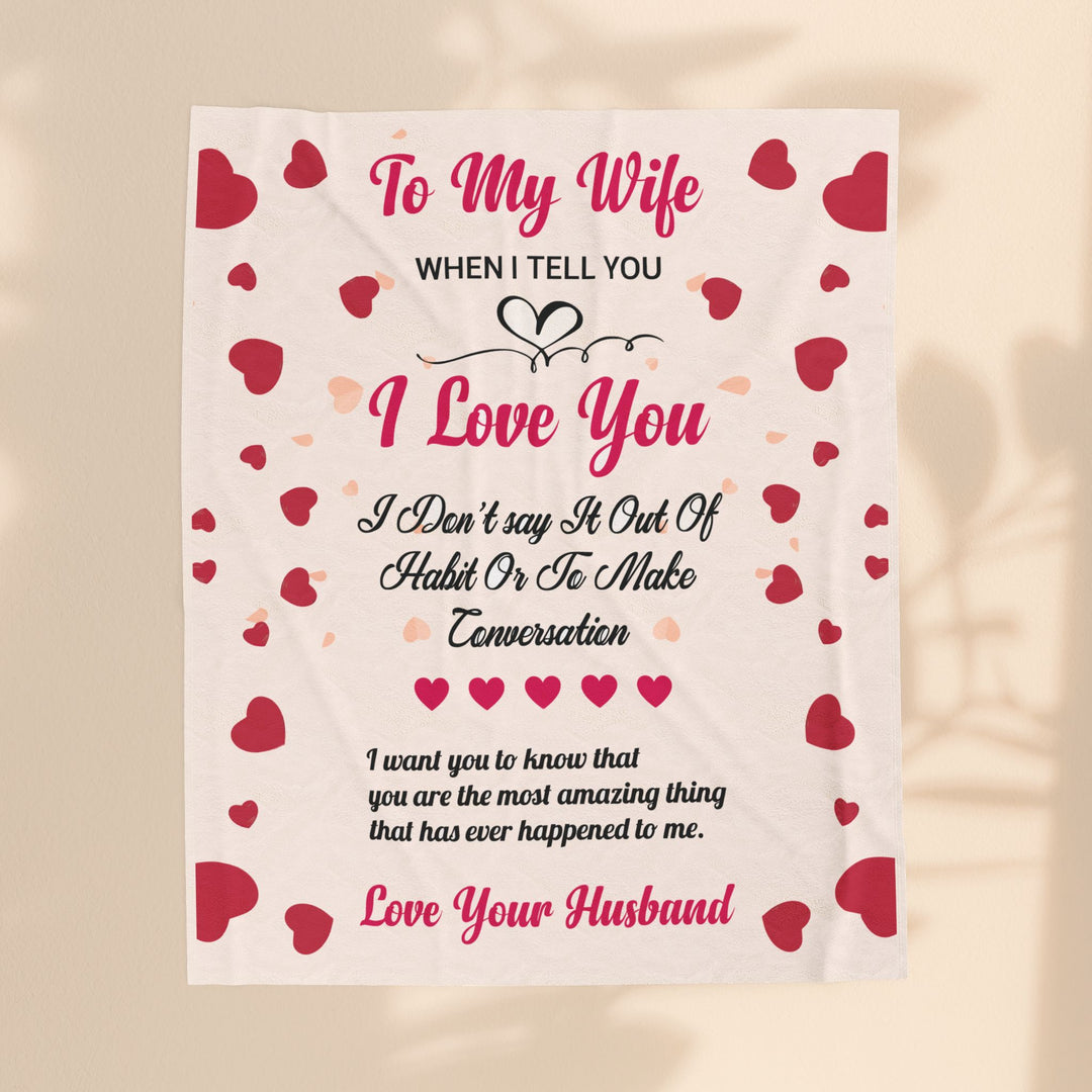 Velveteen Plush Blanket - Love To My Wife