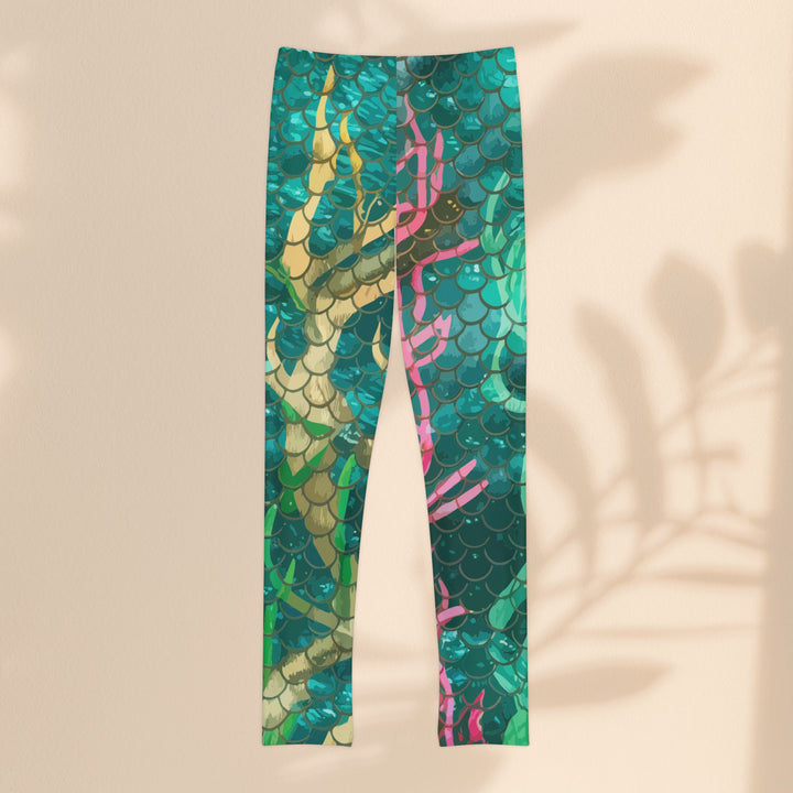 Youth Full-Length Leggings (AOP) - Mermaid Scale Net